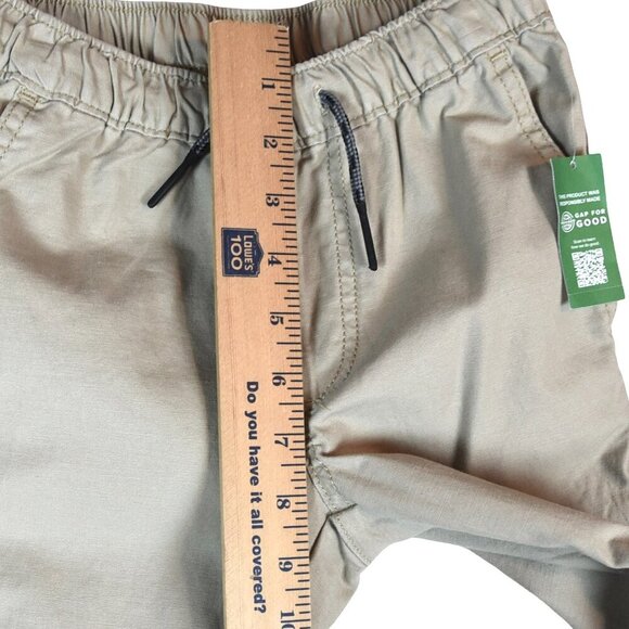 NWT GAP Kids Tan Jogger Pants Size S (6-7) 98% Cotton 2% Spandex Elastic Waist - Picture 4 of 7